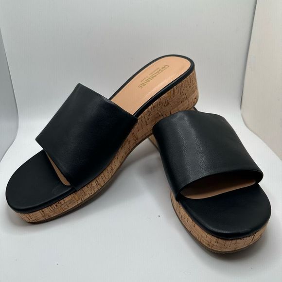 CUSHIONAIRE Women's cork wedge sandal +Memory Foam 11 BLACK - Picture 8 of 8